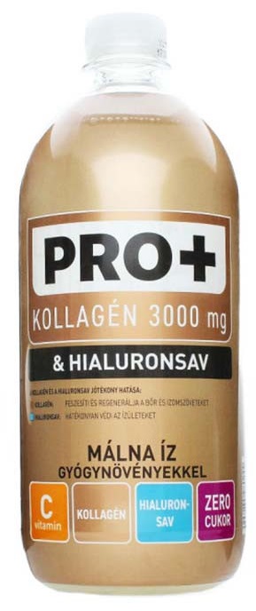 PRO+ Nesýtený nízkoenergetický nápoj s kolagénom, kyselinou hyalurónovou a sladidlami - malina (750ml)