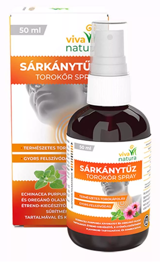 Viva natura Spray na ochranu hrdla s obsahom oregánového oleja a echinacey (50ml)