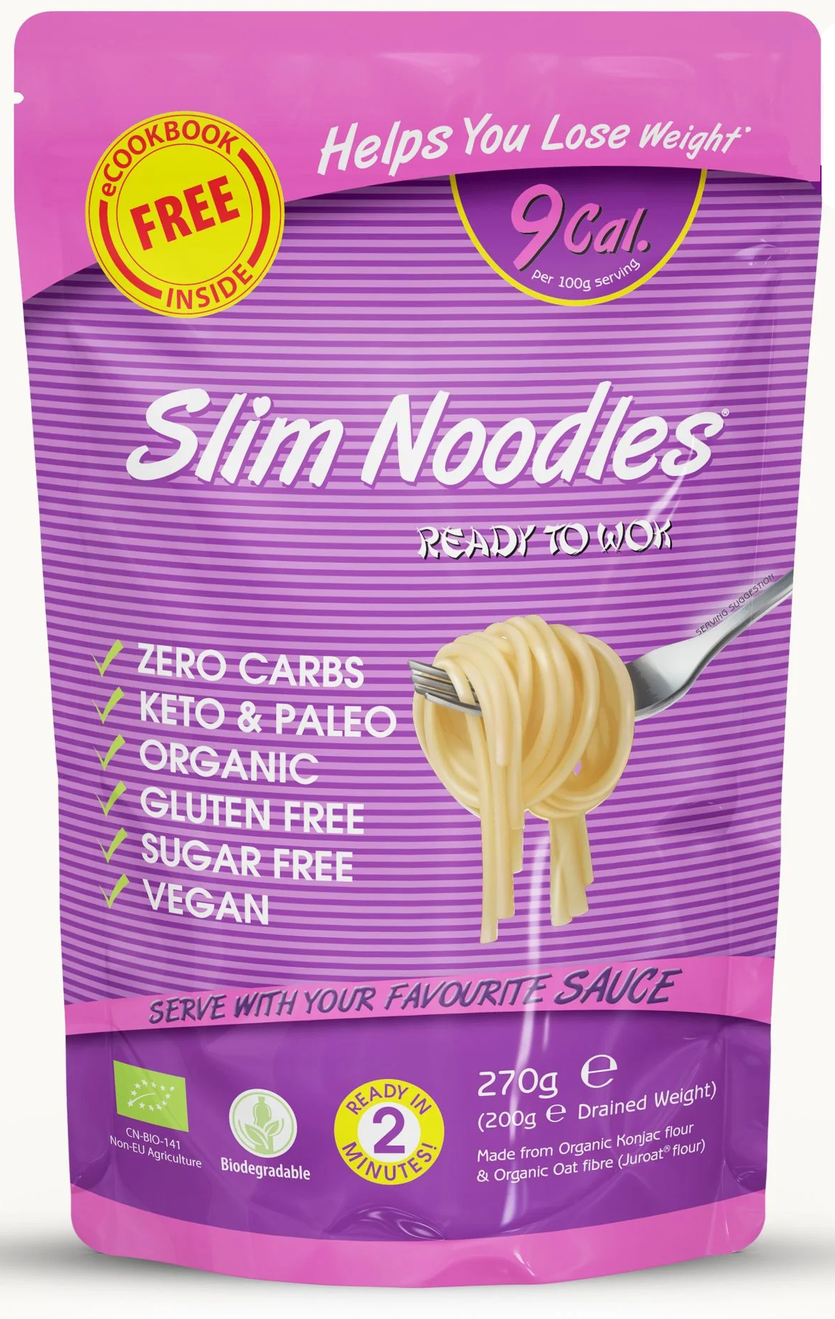 Eat Water Bio Slim Noodles Konjac cestoviny niťovky (270g)