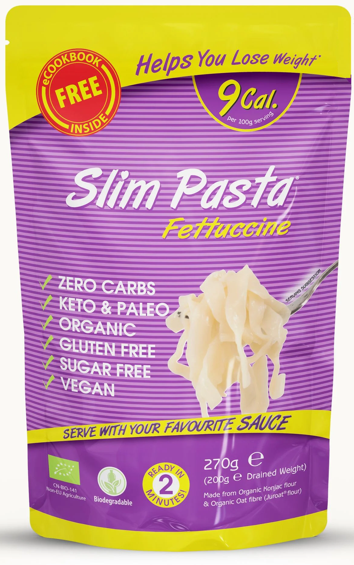 Eat Water Bio Slim Pasta Konjac cestoviny Fettuccine (270g)