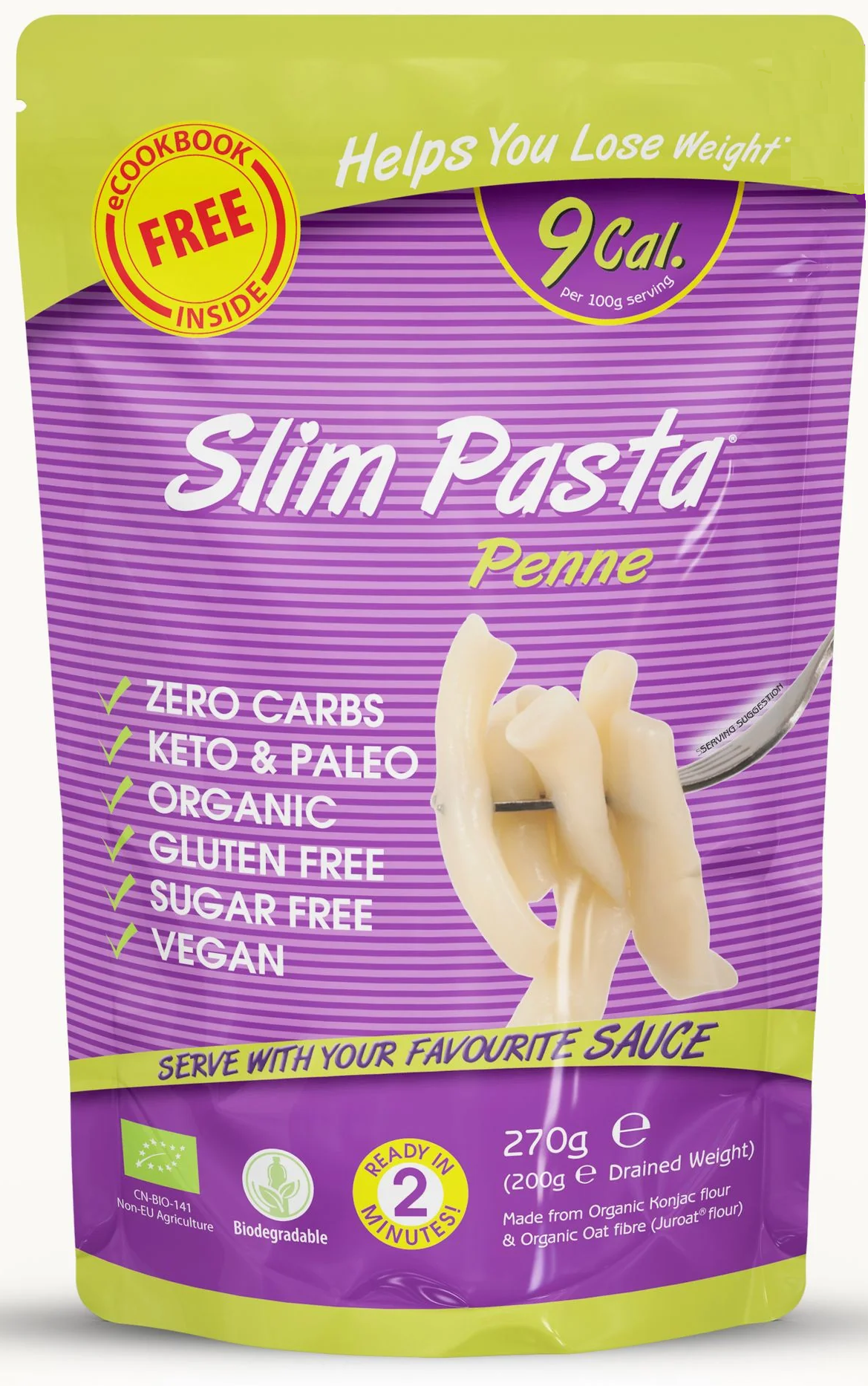 Eat Water Bio Slim Pasta Konjac cestoviny Penne (270g)