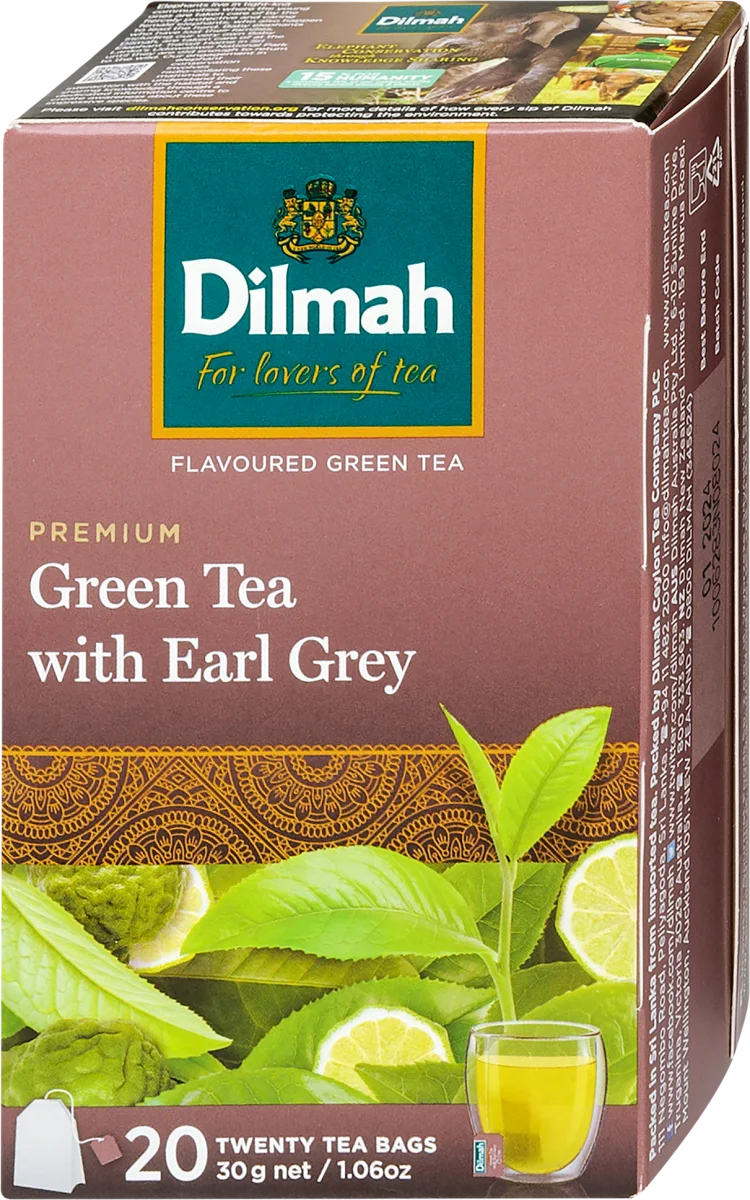 Dilmah Zelený čaj s Earl Grey (20ks)