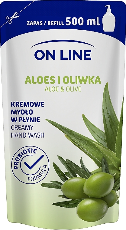 On Line Tekuté mydlo Aloe Vera a oliva náhradná náplň (500ml)
