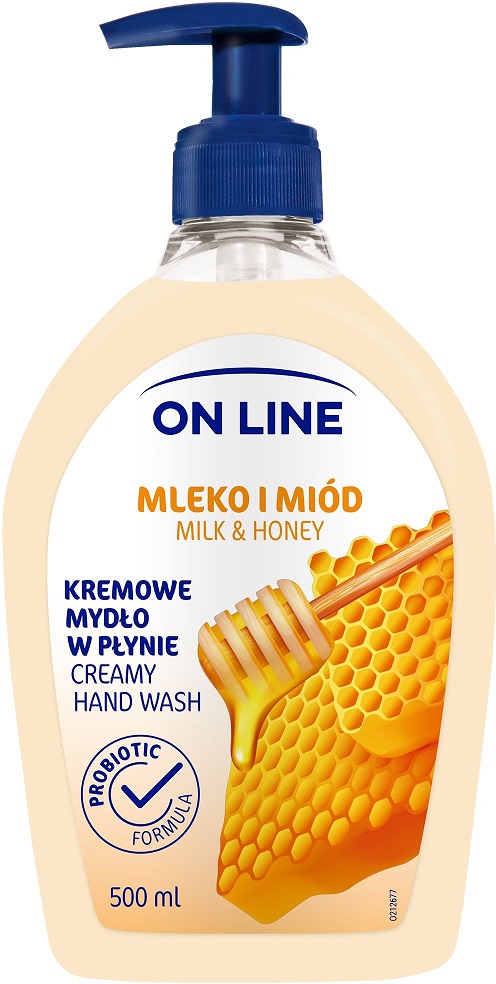 On Line Tekuté mydlo s dávkovačom Mlieko a med (500ml)