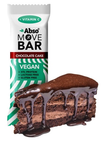 Abso Vegan Bezlepková proteinová tyčinka - čokoládová torta s polevou (35g)