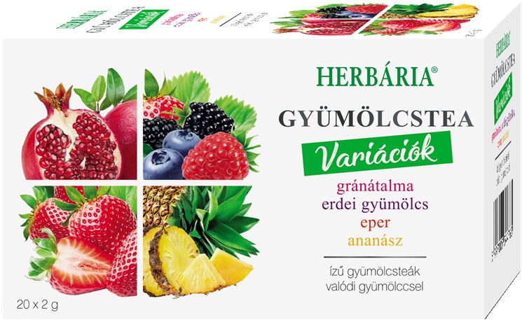 Herbária Variácie ovocných čajov - granátové jablko, lesné ovocie, jahoda, ananás (20ks)