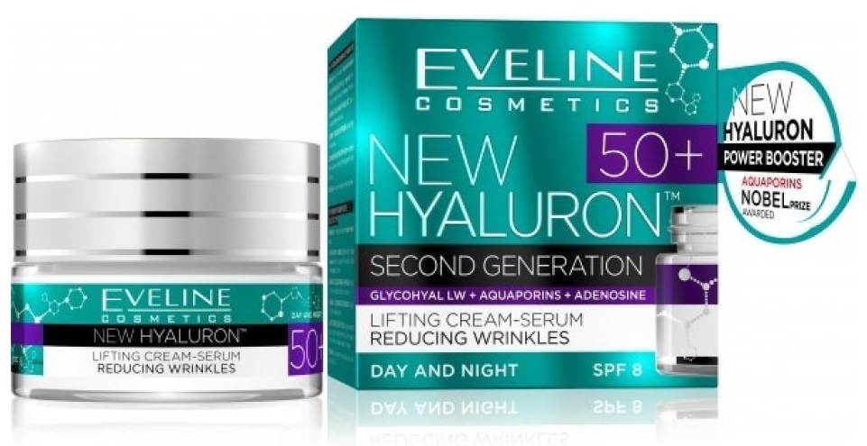 Eveline New Hyaluron Liftingový denný a nočný krém SPF 8 50+ (50ml)