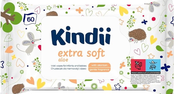 Kindii Extra Soft Aloe Detské vlhčené utierky (60ks)