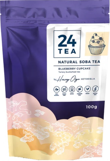 24Tea Natural Soba Pohánkový čaj s príchuťou čučoriedkového koláča (100g)