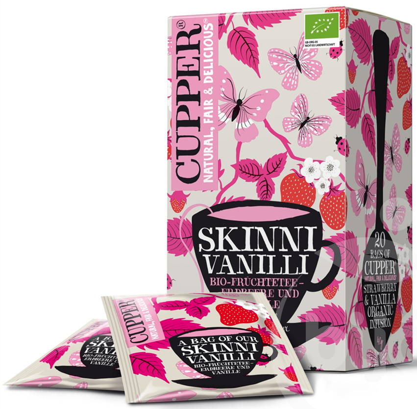 Cupper® Skinni Vanilli Bio ovocný čaj porciovaný jahody & vanilka (20ks)