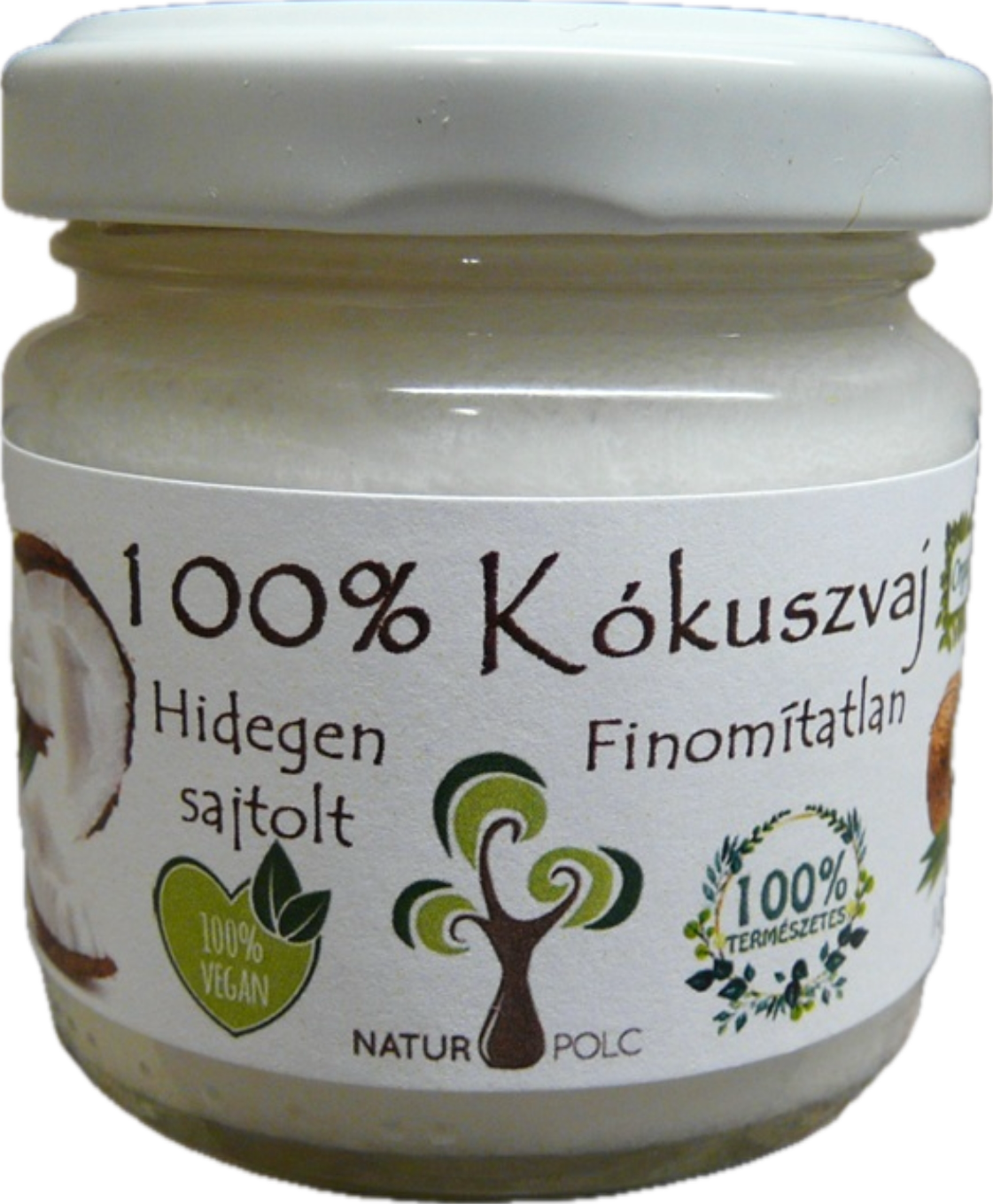 Naturpolc 100% Kokosové maslo za studena lisované, nerafinované (100ml)