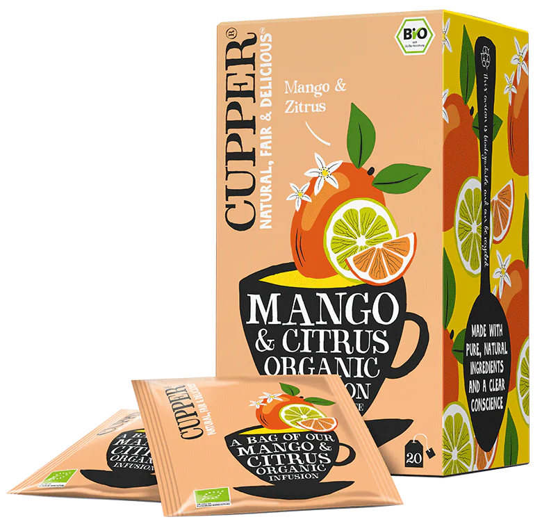 Cupper® Mango & Citrus Bio ovocný čaj porciovaný mango a limetka (20ks)