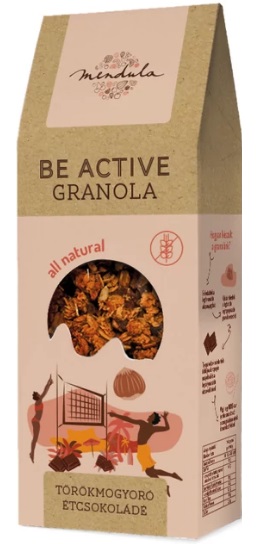 Mendula Be Active Bezlepková granola - lieskový orech, horká čokoláda (300g)