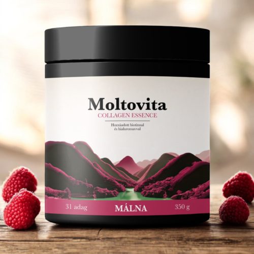 Moltovita Collagen Essence kolagénový nápoj v prášku s kyselinou hyalurónovou, biotínom a vitamínom C - malina (350g)