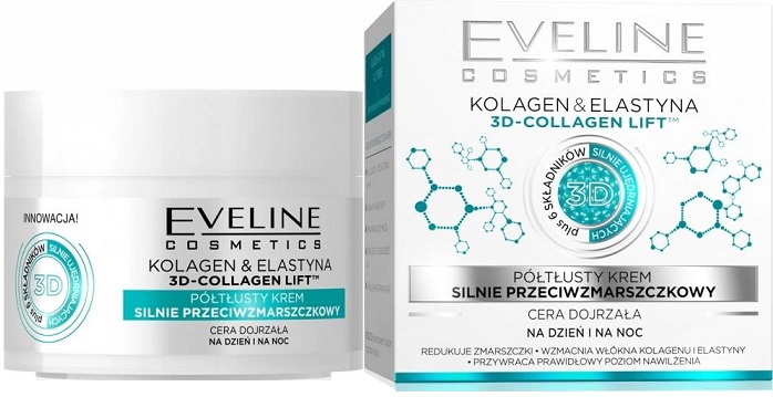 Eveline 3D Collagen & Elastín kolagénový denný a nočný krém (50ml)