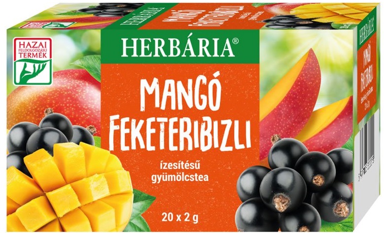 Herbária Ovocný čaj s príchuťou mango a čierne ríbezle porciovaný (20ks)