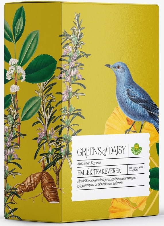 Herbária Greens of Daisy bylinná čajová zmes na podporu pamäte, koncentrácie a mozgových funkcií - sypaný (50g)