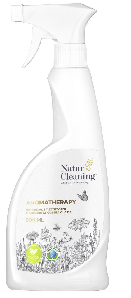 Natur Cleaning Univerzálny aromaterapeutický čistič s esenciálnymi olejmi z mandarínky a cubeby v spreji (500ml)