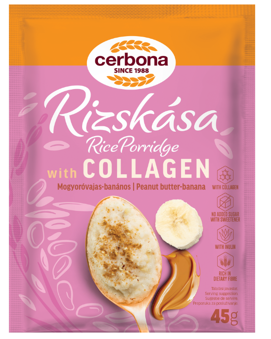 Cerbona Ryžová kaša s kolagénom a inulinom - arašidové maslo a banán (45g)
