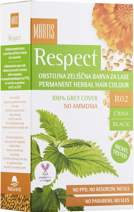 Naturavit Martis Respect Farba na vlasy R02 čierna (135ml)