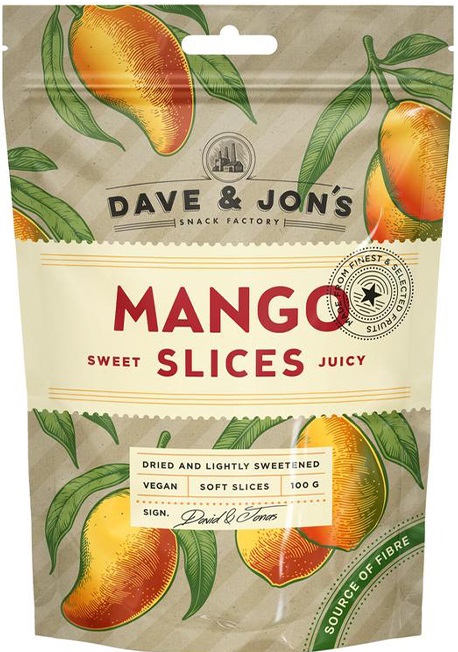 Dave & Jon's Mango sušené kandizované plátky (100g)