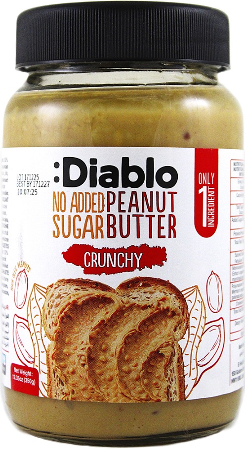 Diablo Crunchy Arašidové maslo s kúskami arašidov (350g)