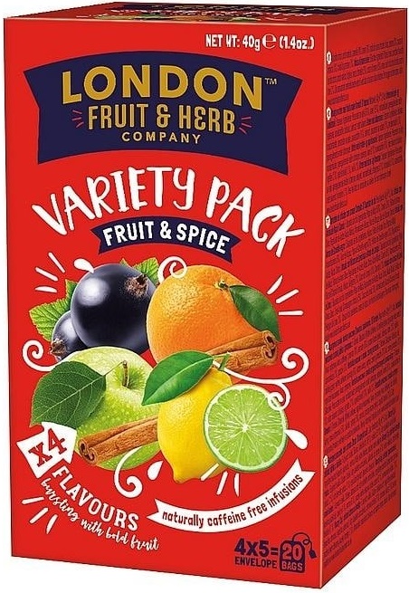 London Fruit & Herb Výber ovocných a korenených čajov (20ks)