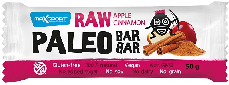 Max Sport Paleo Raw Bar tyčinka jablko a škorica (50g)