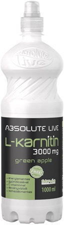 Absolute Live L-Karnitín nesýtený nápoj s príchuťou zelené jablko bez cukru (1000ml)
