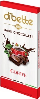 Dibette Horká čokoláda s fruktózou plnená krémom s kávovou príchuťou (80g)