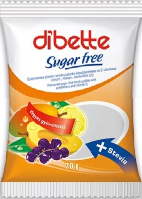 Dibette Drops ovocný bez cukru so sladidlami a vitamínom C (70g)