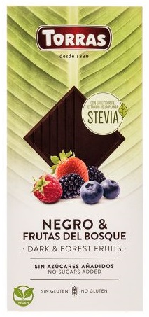 Torras Bezlepková horká čokoláda s lesným ovocím bez pridaného cukru (125g)