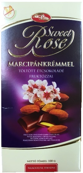 Microse Horká čokoláda s fruktózou plnená krémom s marcipánovou príchuťou (100g)