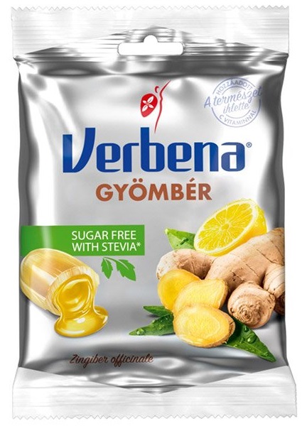 Verbena Light cukríky Zázvor + Vitamín C bez cukru (60g)