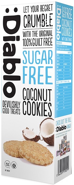 Diablo Cookies sušienky kokosové bez cukru (150g)