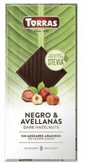 Torras Bezlepková horká čokoláda s lieskovými orieškami bez pridaného cukru (125g)