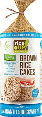 Rice Up Bezlepkové celozrnné ryžové chlebíčky s pohánkou a amarantom (120g)