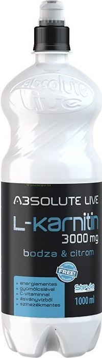 Absolute Live L-Karnitín nesýtený nápoj s príchuťou baza-citrón bez cukru (1000ml)