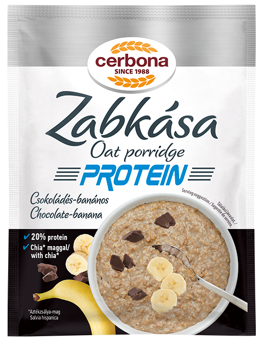 Cerbona Sport Proteinová ovsená kaša čokoládovo banánová so sladidlom (60g)