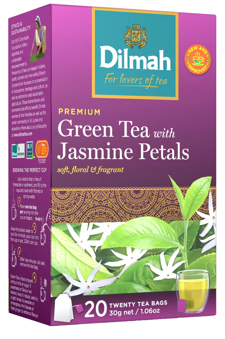 Dilmah Jasmine Petals Zelený čaj s jazmínovým kvetom porciovaný (20ks)