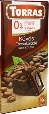 Torras Bezlepková horká čokoláda s kávou bez pridaného cukru (75g)