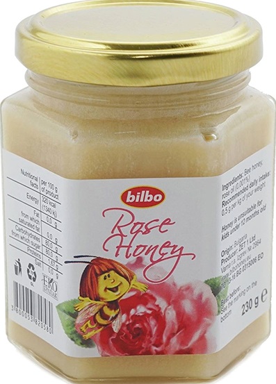 Bilbo Včelí med s ružovým olejom (230g)