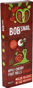 Eco Snack Bob Snail Rolls Ovocné plátky jablko, čerešňa (30g)