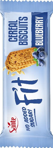 Sante Fit Raňajkové cereálne sušienky s čučoriedkou bez pridaného cukru (50g)
