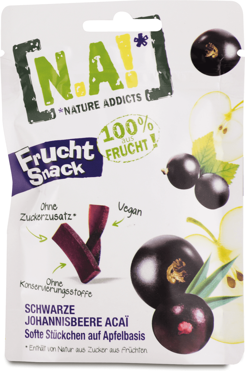 N.A! Ovocné tyčinky Frucht Snack Jablko-Čierne ríbezle-Acai (35g)