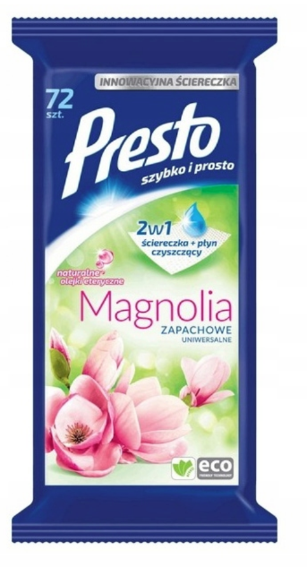 Presto Univerzálne vlhčené utierky s vôňou magnólie (72ks)