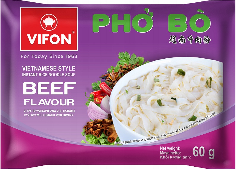 Vifon Pho Bo Instantná hovädzia polievka s ryžovými rezancami (60g)