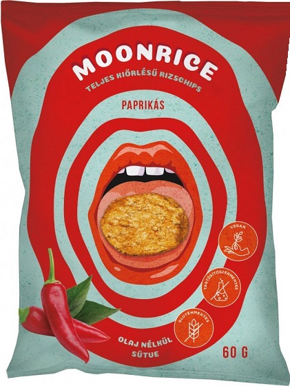 Moonrice Bezlepkový ryžový chips s paprikovou príchuťou (60g)