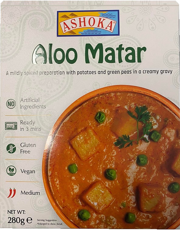 Ashoka Aloo Matar - vegan, bezlepkové indické jedlo (280g)