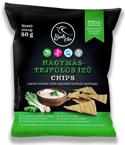 Szafi Free Bezlepkový šošovicovo-pohánkový chips so smotanovo cibuľovou príchuťou (50g)
